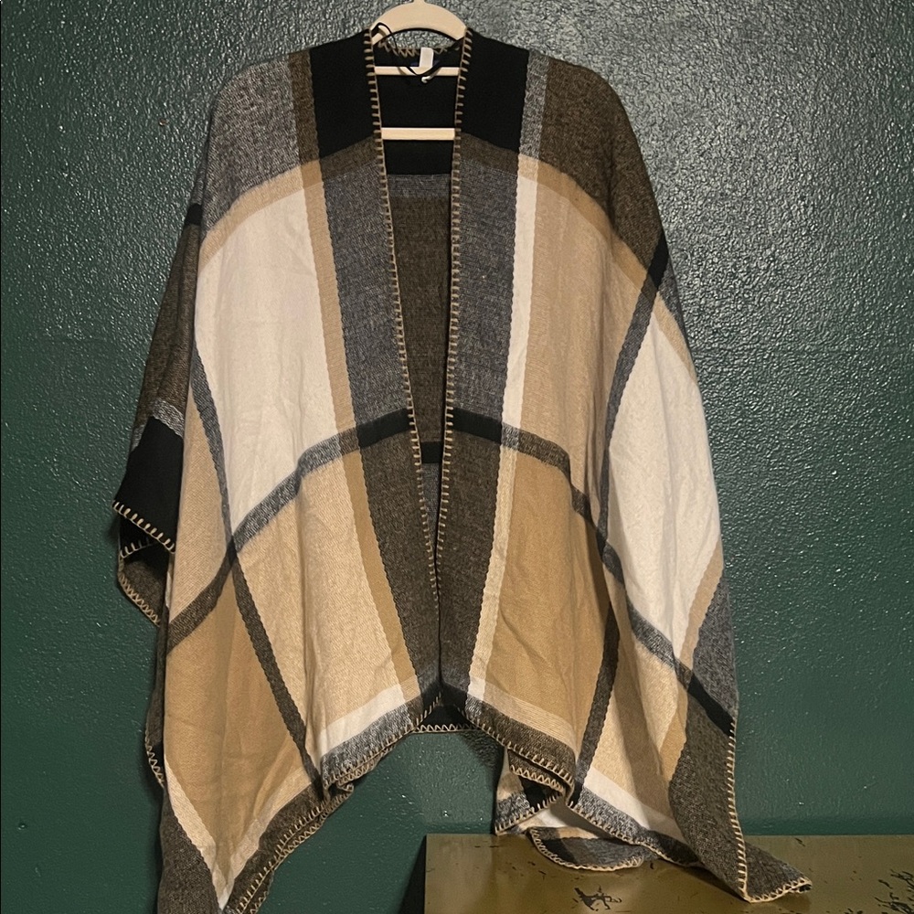 Apt. 9 Women's Checkered Cardigan - Black, White, Brown, Tan